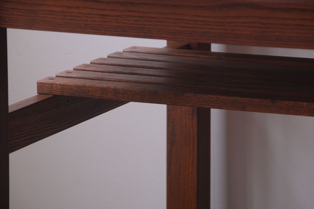 ヴィンテージ家具　ビンテージ　棚付きダイニングテーブル(作業台)