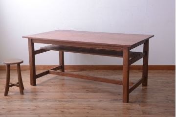 ヴィンテージ家具　ビンテージ　棚付きダイニングテーブル(作業台)