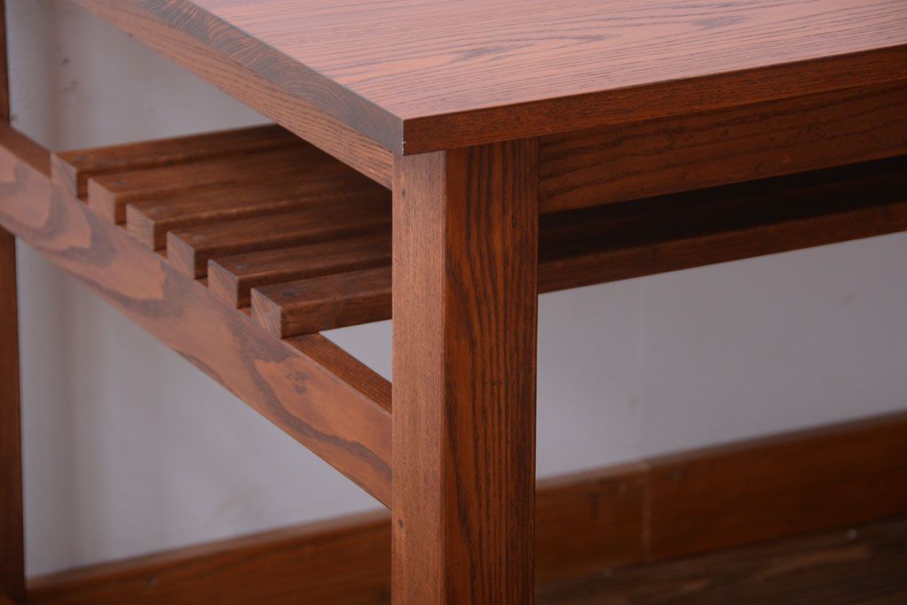 ヴィンテージ家具　ビンテージ　棚付きダイニングテーブル(作業台)