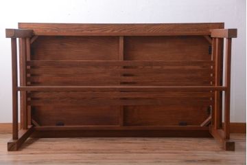 ヴィンテージ家具　ビンテージ　棚付きダイニングテーブル(作業台)