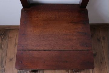 アンティーク家具　イギリスアンティーク　重厚なオーク材の2wayチェア(脚立)