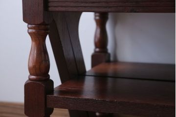 アンティーク家具　イギリスアンティーク　重厚なオーク材の2wayチェア(脚立)