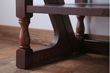 アンティーク家具　イギリスアンティーク　重厚なオーク材の2wayチェア(脚立)
