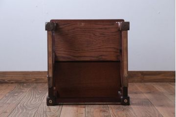 アンティーク家具　イギリスアンティーク　重厚なオーク材の2wayチェア(脚立)