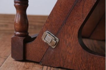 アンティーク家具　イギリスアンティーク　重厚なオーク材の2wayチェア(脚立)