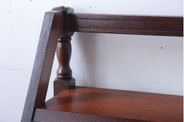 アンティーク家具　イギリスアンティーク　重厚なオーク材の2wayチェア(脚立)