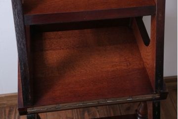 アンティーク家具　イギリスアンティーク　重厚なオーク材の2wayチェア(脚立)