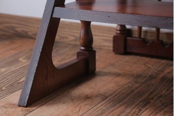 アンティーク家具　イギリスアンティーク　重厚なオーク材の2wayチェア(脚立)