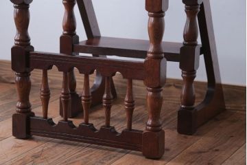 アンティーク家具　イギリスアンティーク　重厚なオーク材の2wayチェア(脚立)