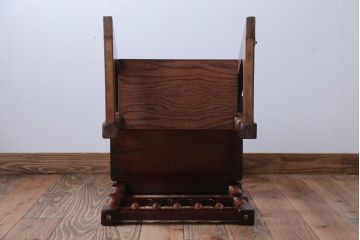 アンティーク家具　イギリスアンティーク　重厚なオーク材の2wayチェア(脚立)