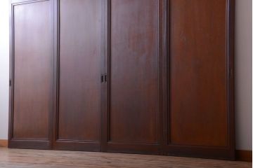 和製アンティーク　古い木製の洋風板戸4枚セット