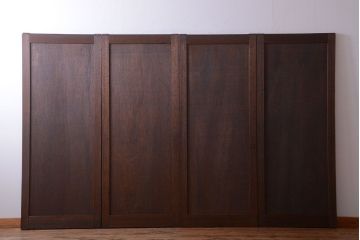 和製アンティーク　古い木製の洋風板戸4枚セット