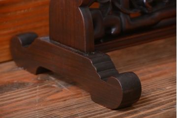 アンティーク雑貨　古民具・骨董　最高級品!唐木紫檀材の美しいアンティーク姿見(鏡・ミラー)