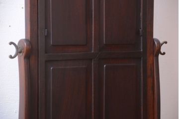 アンティーク雑貨　古民具・骨董　最高級品!唐木紫檀材の美しいアンティーク姿見(鏡・ミラー)