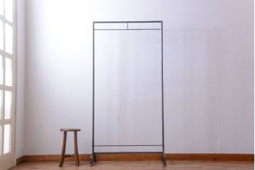 ラフジュ工房オリジナル　重厚なアイアンハンガーラック【小】(1)