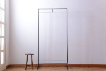 ラフジュ工房オリジナル　重厚なアイアンハンガーラック【小】(2)