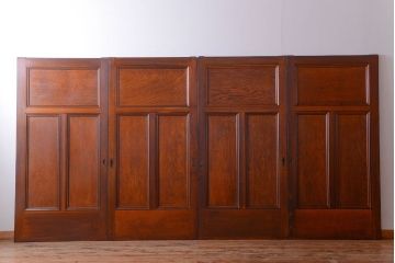 和製アンティーク　背のたかい洋風引き戸4枚セット