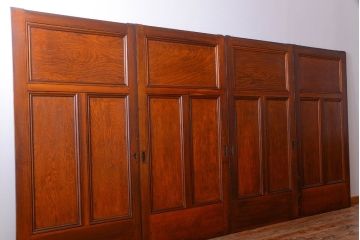 和製アンティーク　背のたかい洋風引き戸4枚セット