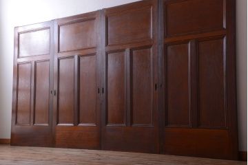 和製アンティーク　背のたかい洋風引き戸4枚セット