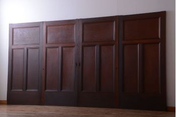 和製アンティーク　背のたかい洋風引き戸4枚セット