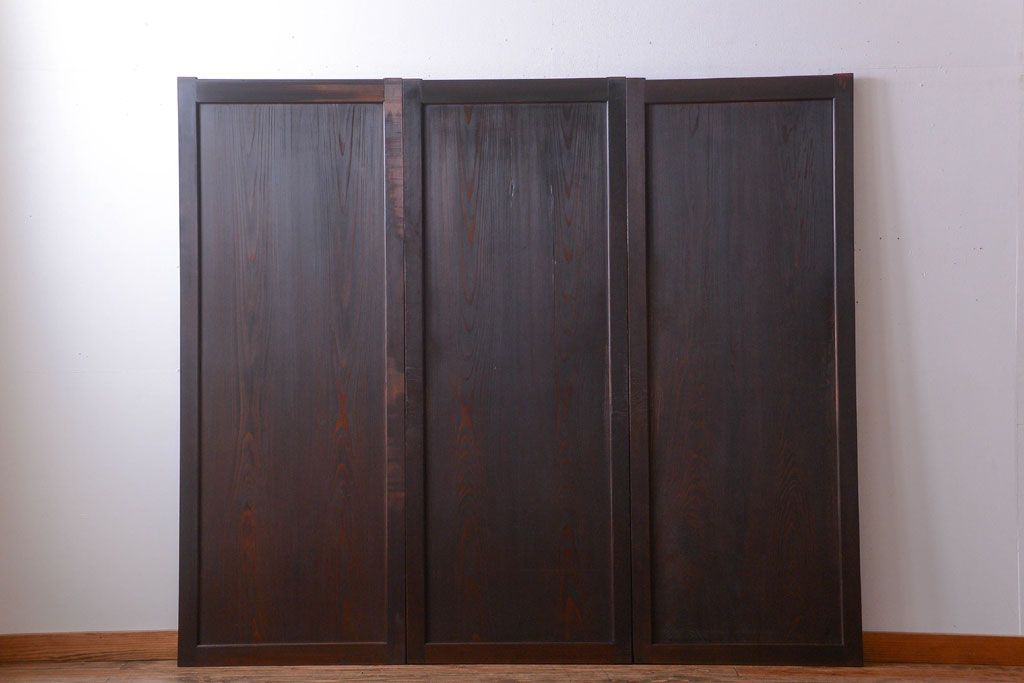 古民具・骨董　造りが良く上品な板戸帯戸3枚セット