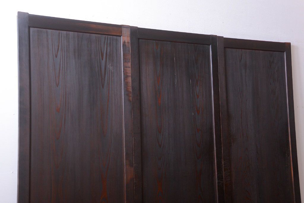 古民具・骨董　造りが良く上品な板戸帯戸3枚セット