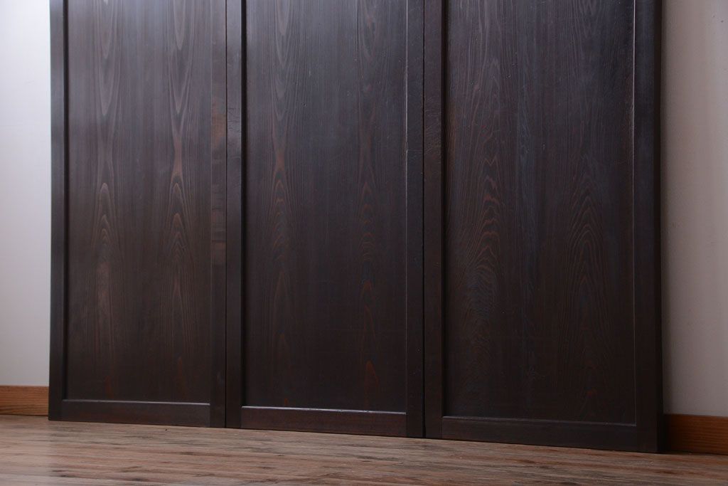 古民具・骨董　造りが良く上品な板戸帯戸3枚セット