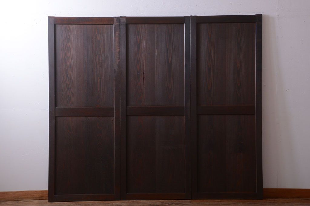 古民具・骨董　造りが良く上品な板戸帯戸3枚セット