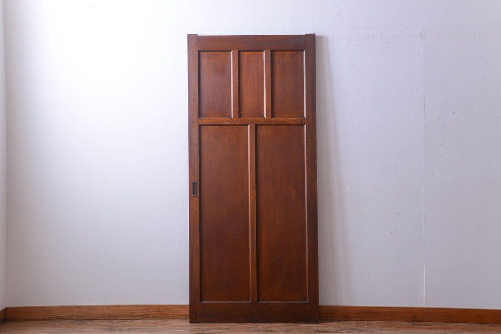 和製アンティーク　洋風な木製引き戸(板戸)