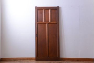 和製アンティーク　洋風な木製引き戸(板戸)