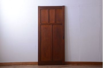 和製アンティーク　洋風な木製引き戸(板戸)