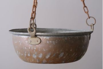 アンティーク雑貨　イタリア製　アンティーク調ハンギングバスケット(1)