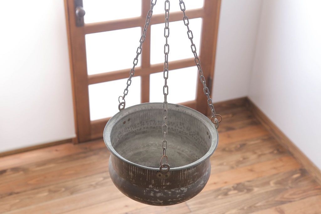 アンティーク雑貨　イタリア製　アンティーク調ハンギングバスケット(2)