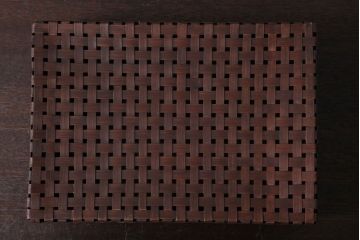 アンティーク雑貨　古民具・骨董　竹編みの小物収納アンティーク小箱(蓋付き)