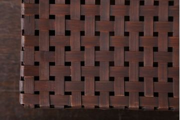 アンティーク雑貨　古民具・骨董　竹編みの小物収納アンティーク小箱(蓋付き)