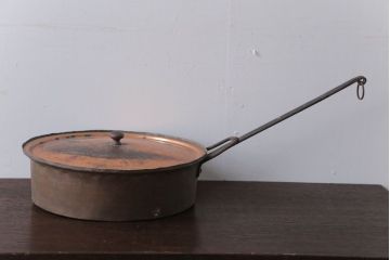 アンティーク雑貨　イギリスアンティーク　古い銅製フライパン
