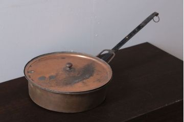 アンティーク雑貨　イギリスアンティーク　古い銅製フライパン