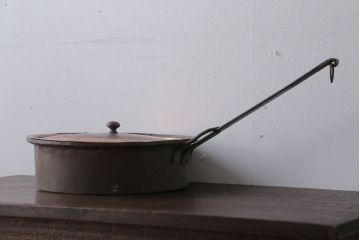 アンティーク雑貨　イギリスアンティーク　古い銅製フライパン