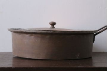 アンティーク雑貨　イギリスアンティーク　古い銅製フライパン