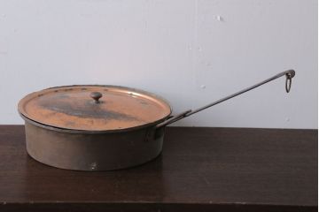 アンティーク雑貨　イギリスアンティーク　古い銅製フライパン