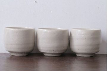 アンティーク雑貨　人間国宝　松井康成　月崇寺窯　湯呑5点(茶碗)　