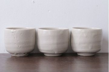 アンティーク雑貨　人間国宝　松井康成　月崇寺窯　湯呑5点(茶碗)　