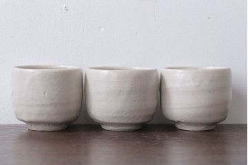 アンティーク雑貨　人間国宝　松井康成　月崇寺窯　湯呑5点(茶碗)　