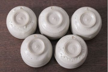アンティーク雑貨　人間国宝　松井康成　月崇寺窯　湯呑5点(茶碗)　