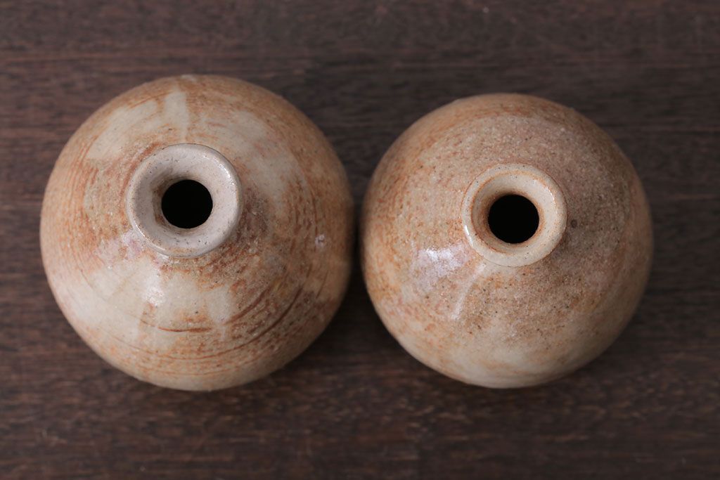 アンティーク雑貨　人間国宝　松井康成　月崇寺窯　一輪挿し(花瓶・徳利)3点