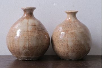 アンティーク雑貨　人間国宝　松井康成　月崇寺窯　一輪挿し(花瓶・徳利)3点