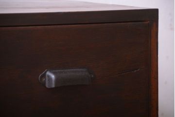 アンティーク家具　アンティーク　前面栗材の古いローチェスト(ローボード)
