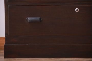 アンティーク家具　アンティーク　前面栗材の古いローチェスト(ローボード)