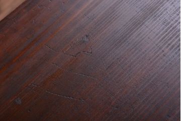 アンティーク家具　アンティーク　気泡ガラス入り鉄脚ローボード