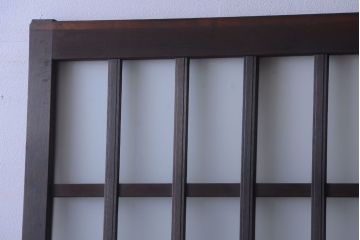 アンティーク　背のたかい格子デザインが和風なガラス戸2枚セット